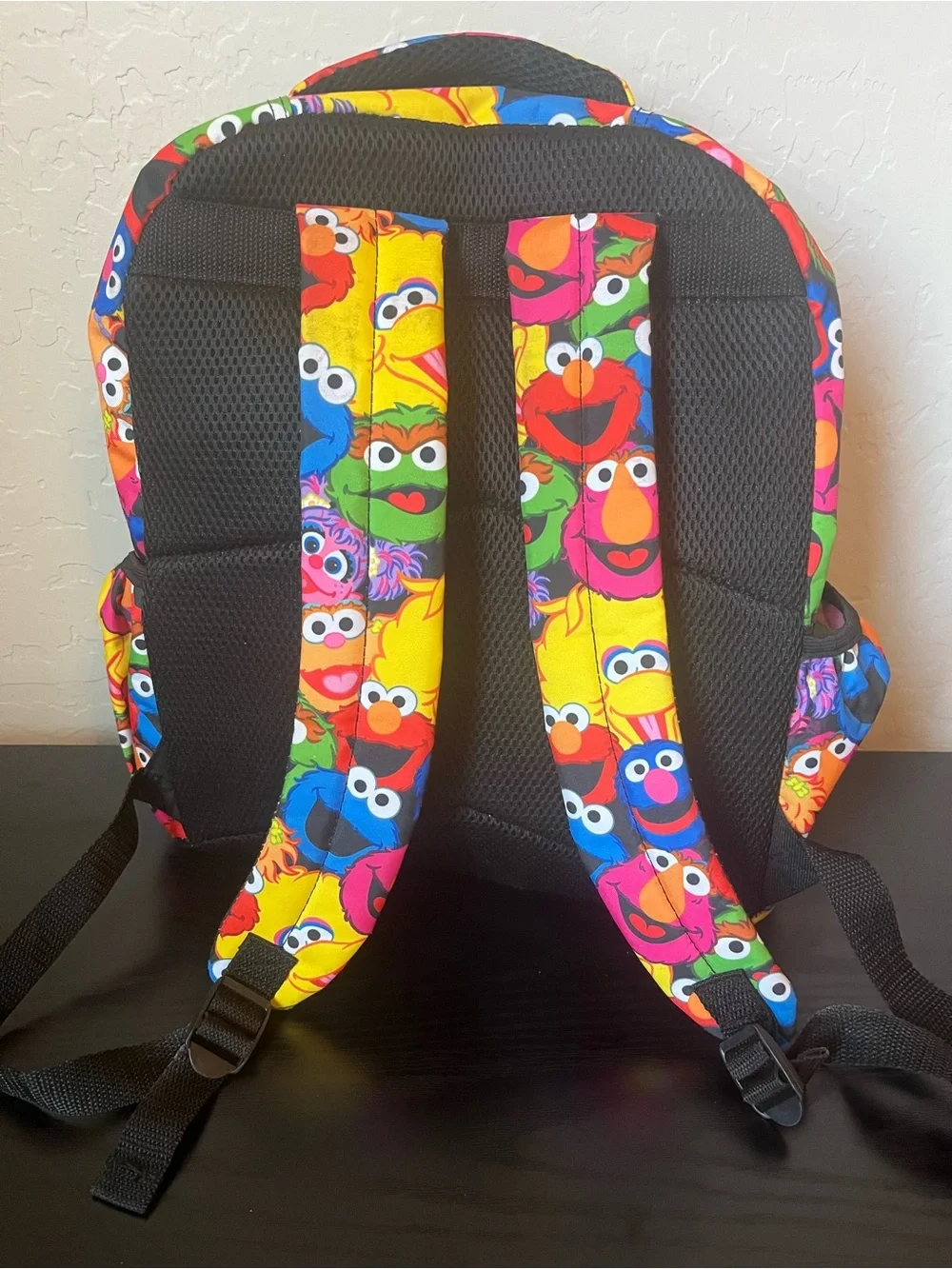 Sesame Street Multicolor Character Kids Backpack with Yellow Trim